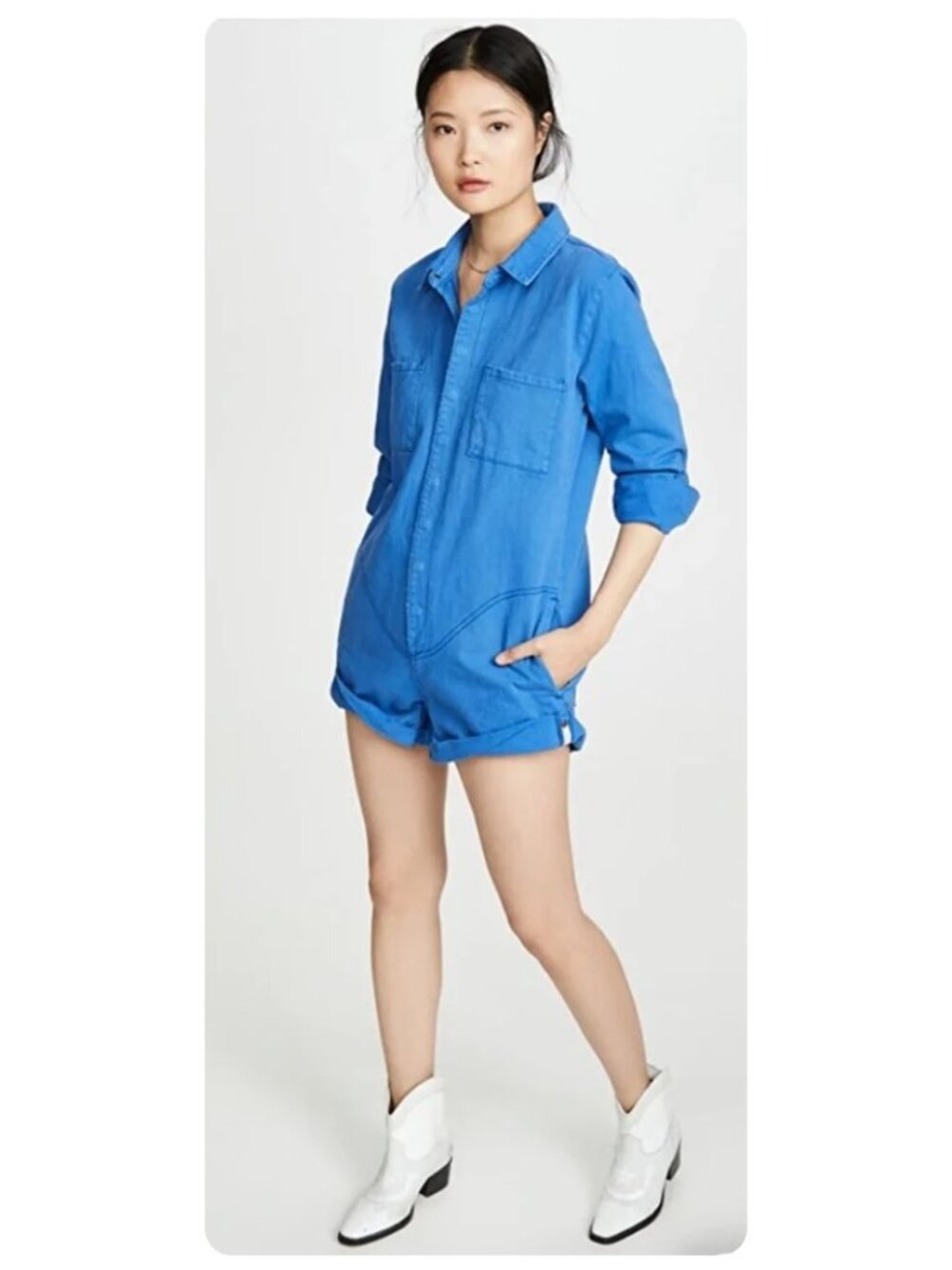 One Teaspoon Prophecy Blue Long Sleeve Romper sz xs